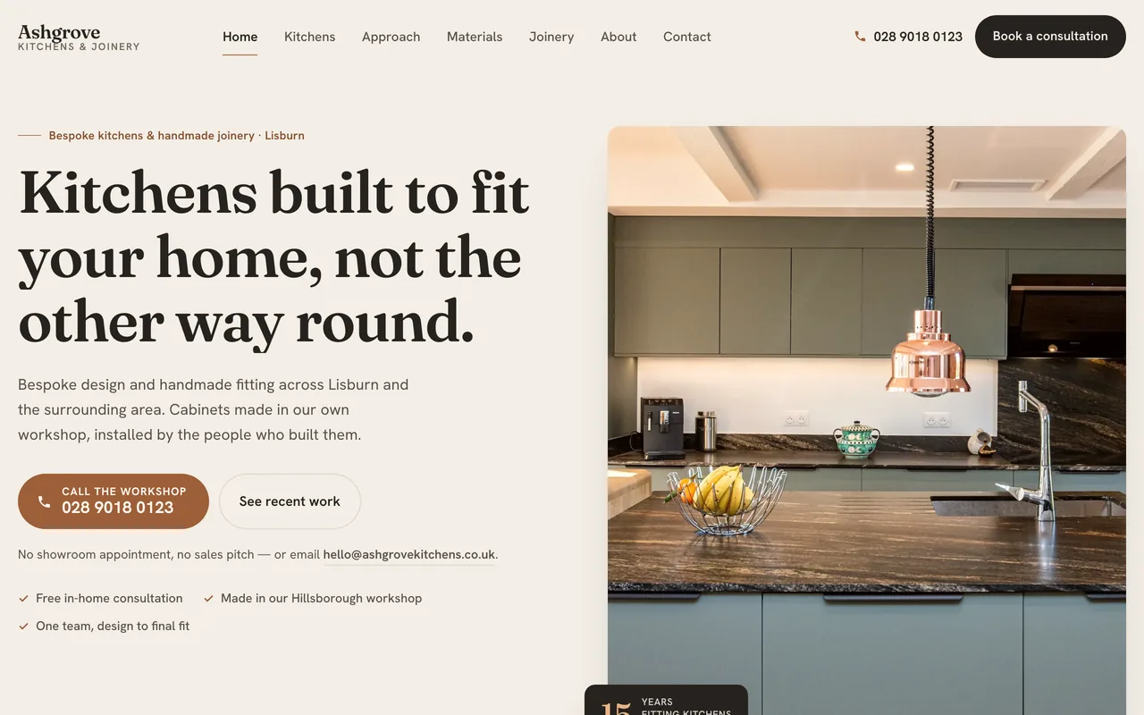 Ashgrove Kitchens & Joinery website